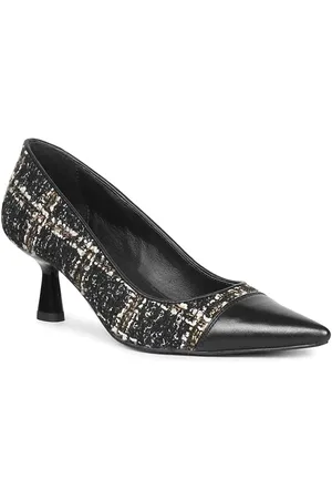 SAINT G. Printed Leather Kitten Heel Pumps