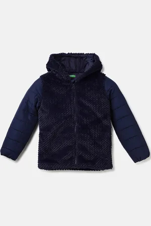 Benetton Girls Self Design Hooded Padded Jacket