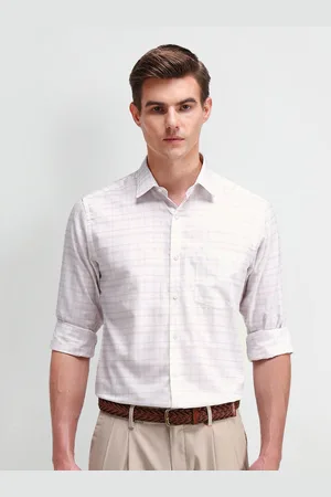 Arrow Men Classic Spread Collar Micro Checked Cotton Formal Shirt