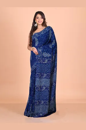 Unnati Silks Ethnic Motifs Pure Cotton Handloom Block Print Saree