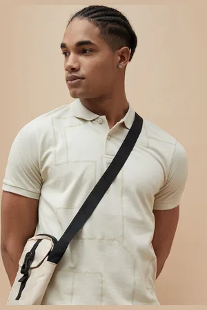 Lifestyle Men Printed Polo Collar Pockets T-shirt