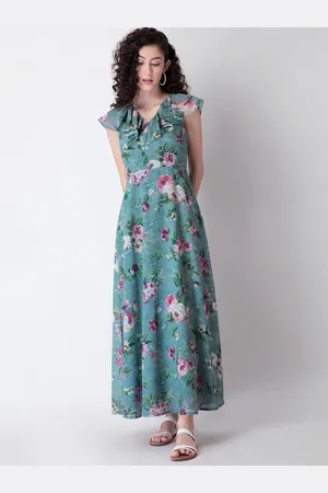 BAESD Women Floral Printed Fit & Flare Maxi Dress