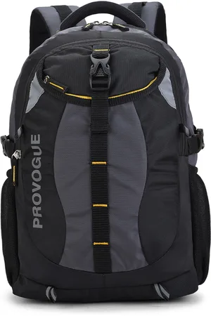 Provogue Unisex Black & Grey Colourblocked Backpack with Reflective Strip