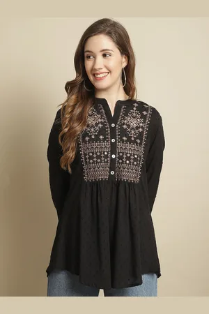 Pistaa Embroidered Pure Cotton Anarkali Kurti