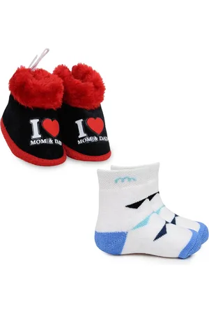 BAESD Kids Cotton Booties With 1 Pair Socks