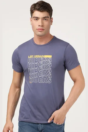Lee Men Blue Printed Slim Fit T-shirt