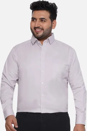 santoni Men Plus Size Classic Spread Collar Solid Cotton Casual Shirt