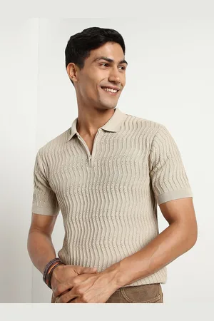 NOBERO Men Polo Textured T-shirts