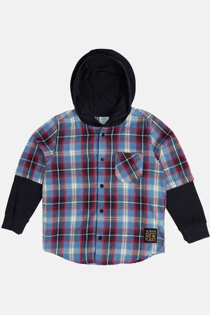 MINI KLUB Boys Hood Tartan Checked Cotton Casual Shirt