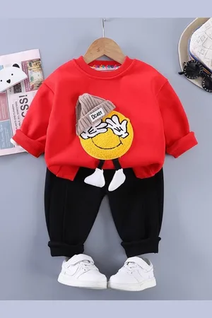 Googo Gaaga Boys Self Design Sweatshirt With Joggers