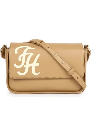 Tommy Hilfiger Structured Sling Bag with Applique And Adjustable Strap