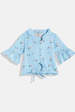 Gini and Jony Girls Floral Printed Tie-Up Detail Shirt Style Top