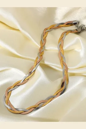 DIVASTRI Stainless Steel Gold-Plated Link Chain Necklace