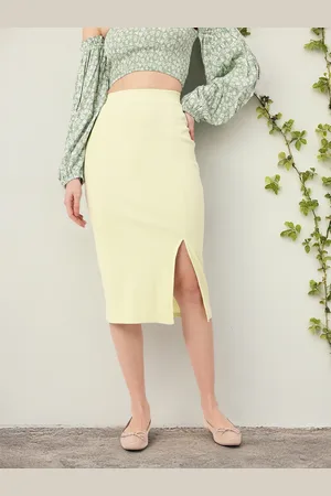 DressBerry The Rule-Breaker Ribbed Bodycon Midi Skirt