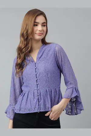 Latin Quarters Women Self Design V-Neck Top