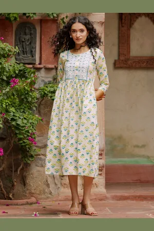 Libas Ethnic Motifs Print A-Line Cotton Midi Dress