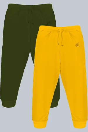 KiddoPanti Kids Pack Of 2 Pure Cotton Mid-Rise Joggers