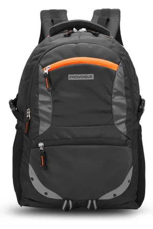 Provogue Unisex Black & Grey Brand Logo Backpack With Reflective Strip
