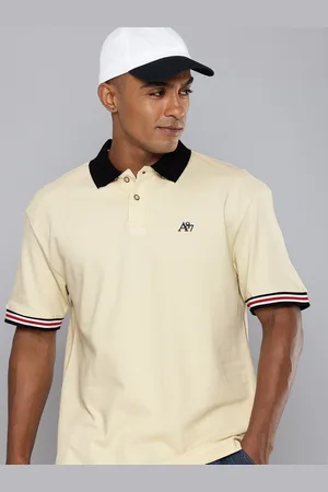 Aeropostale Polo Collar Drop-Shoulder Sleeves Pure Cotton T-shirt
