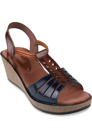 Catwalk Ankle Loop Leather Wedge Sandals