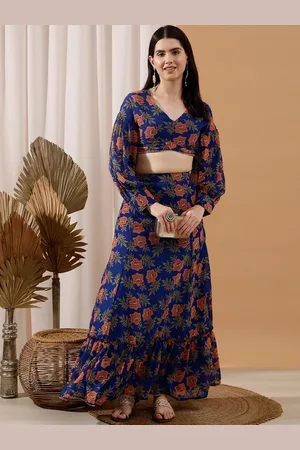 indo street Printed Top With Skirt Co-Ords