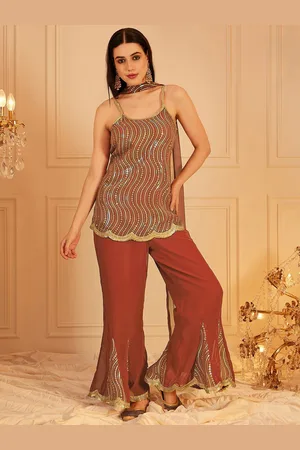 indo street Top & Dupatta With Palazzos Co-Ords