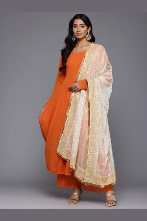 Ahalyaa Women Printed Panelled Kurta with Palazzos & With Dupatta