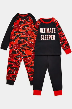Mothercare Boys Set Of 2 Printed Pure Cotton T-shirts with Joggers