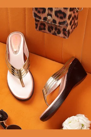 TRASE Women Rose Gold Solid Wedges
