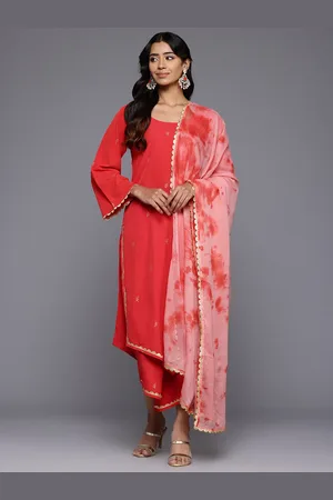 Ahalyaa Floral Printed Gotta Patti Kurta With Palazzos & Dupatta