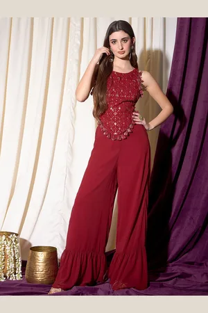 indo street Embordered Top With Palazoo Co-Ords