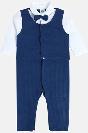 MINI KLUB Infant Boys Solid Pure Cotton Romper