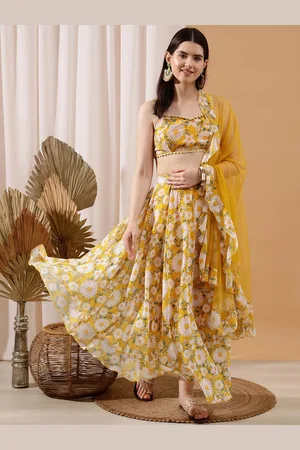 indo street Floral Printed Crop Top & Maxi Skirt Co-Ords