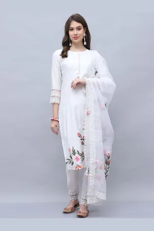 Rajnandini Floral Printed Regular Straight Kurta with Trousers & Dupatta