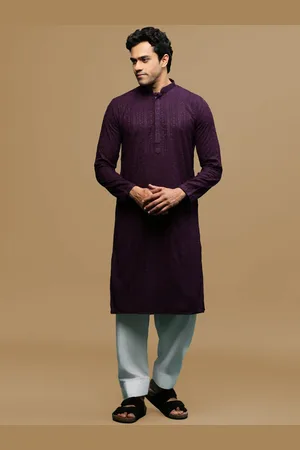 Sanwara Floral Embroidered Chikankari Mandarin Collar Straight Kurta with Patiala