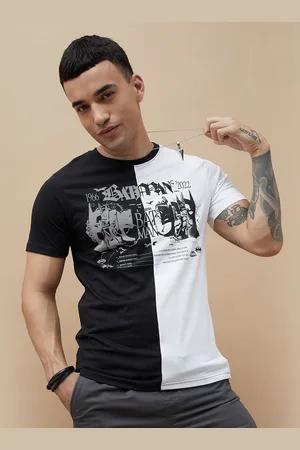 Lifestyle Men Typography Printed Raw Edge T-shirt