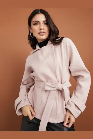 Styli Women Wool Like Regular Fit Belted Jacket
