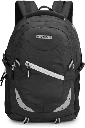 Provogue Unisex Black & Grey Backpack with Reflective Strip