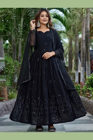 BAESD Women Embroidered Sweetheart Neck Fit & Flared Maxi Dress