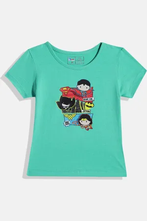 Eteenz Girls Justice League Printed Pure Cotton T-shirt