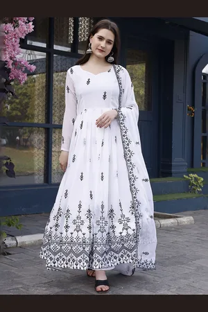 BAESD Women Printed Sweetheart Neck Fit & Flared Maxi Dress