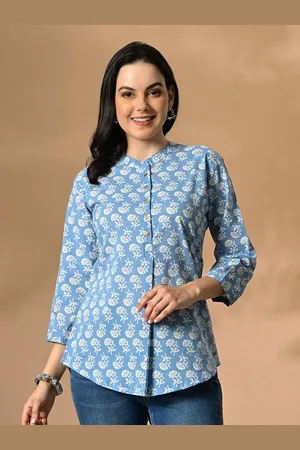 Cayman Floral Print Cotton Styled Back Top