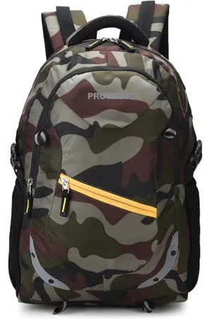 Provogue Unisex Olive & Grey Camouflage Backpack with Reflective Strip