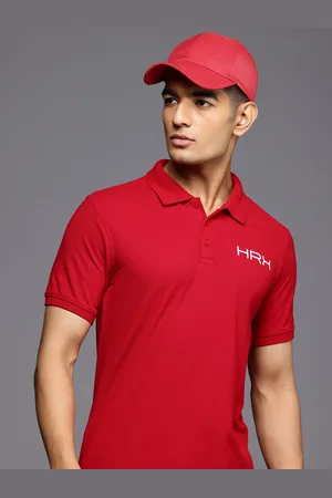 HRX Men Polo Collar Pure Cotton Lifestyle T-shirt