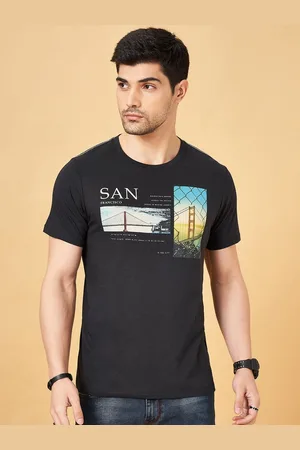 Pantaloons Men Graphic Printed Round Neck Cotton Slim Fit T-Shirt
