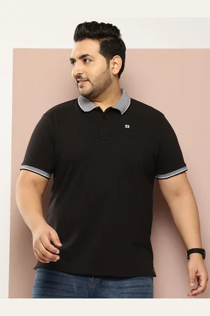Sztori Men Plus Size Colourblocked Pure Cotton Polo Collar T-shirt