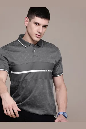 Nautica Men Brand Logo Printed Polo Collar Pure Cotton T-shirt