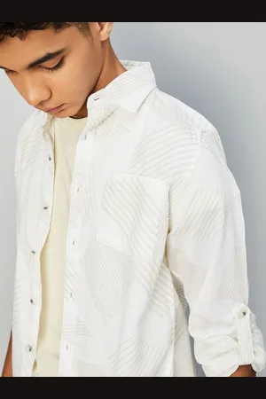 Max Collection Boys Spread Collar Textured Cotton Casual Shirt