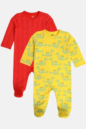 MINI KLUB Boys Pack of 2 Printed Sleepsuit