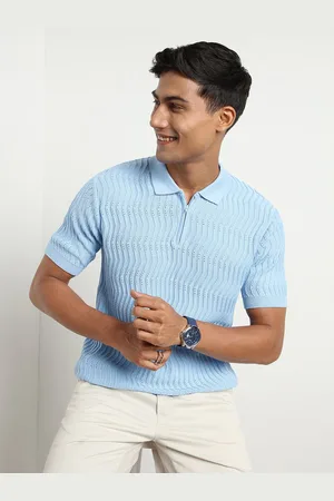 NOBERO Men Polo Textured T-shirts